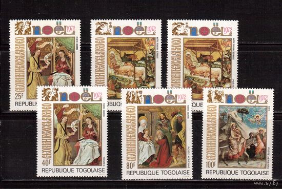 Того-1972,(Мих.954-959)  ** , Рождество,Искусство,Живопись