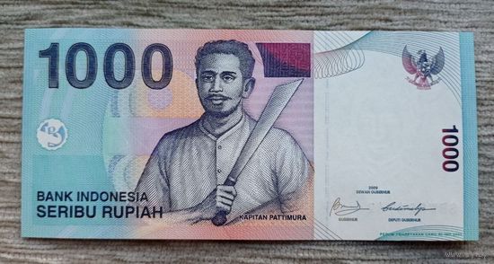 Werty71 Индонезия 1000 рупий 2009 UNC банкнота