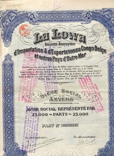 La Lowa, Бельгия (Конго), 1920 г.