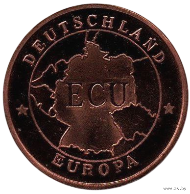 ФЕДЕРАТИВНАЯ РЕСПУБЛИКА ГЕРМАНИЯ. 1 ЭКЮ 1995. 1000- летие города Гера (Тюрингия).