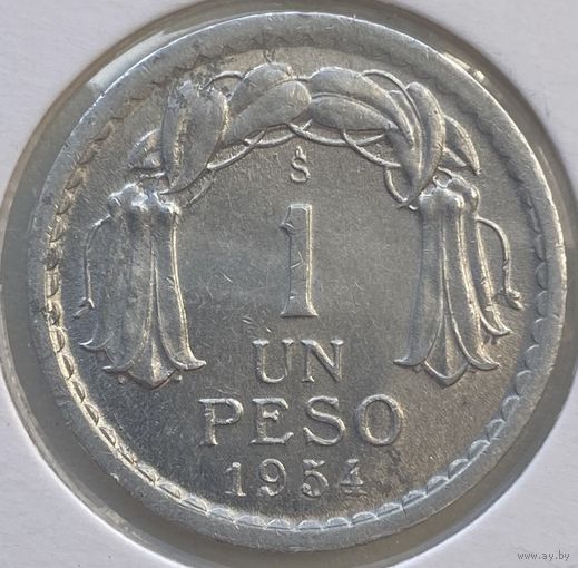 Чили 1 песо 1954 г. В холдере