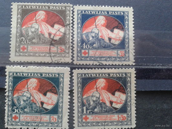 Латвия, 1920. Красный крест, тип Y, полная серия. Mi-7,0 еврогаш.