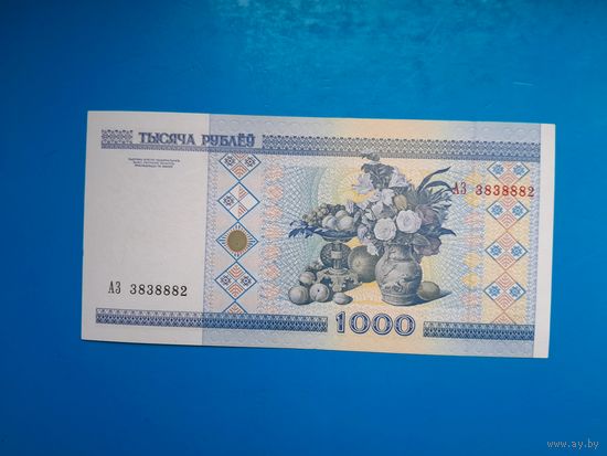 1000 рублей 2000 года. Беларусь. Серия АЗ. xF-aUNC. Распродажа