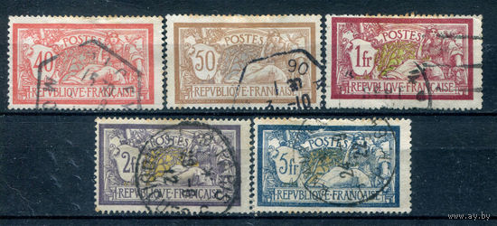 Франция (Республика) - 1900/17г. - аллегория, Мерсон - 5 марок - полная серия, гашёные [Mi 96-100]. #1-Fr-9-KS-1