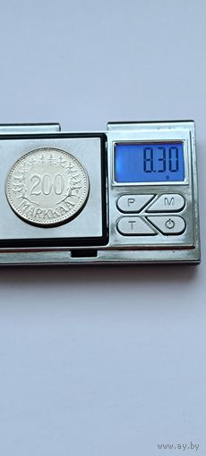 200 марок Финляндия 1958 года. Серебро 500. Монета не чищена. 45172