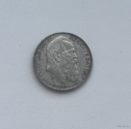 БАВАРИЯ  2 марки 1911 г.