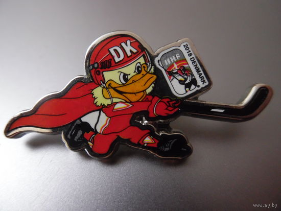 ОФИЦИАЛЬНЫЙ ЗНАЧОК С ЧМ-2018 ПО ХОККЕЮ В ДАНИИ.