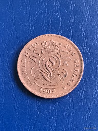 Бельгия 2 сантима 1909 Des Belges