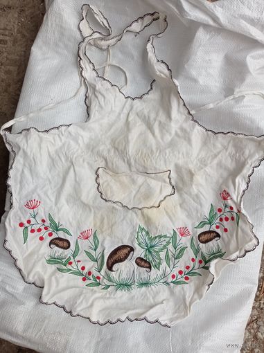Фартук СССР, передник для кухни, советский с грибами. Есть такие салфетки для стола