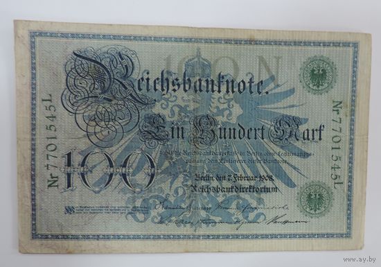 100 марок 1908 г. Германия