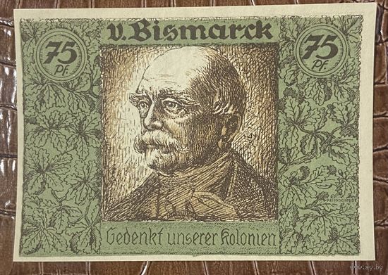 Нодгельд 75 пфеннигов 1921 год. Гамбург, Берлин, Бремен. Веймарская республика