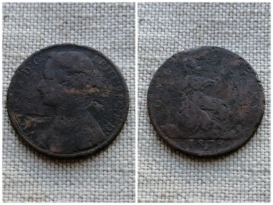 Великобритания 1 пенни 1876/Отметка монетного двора"H" - Хитон, Бирмингем