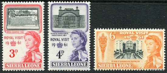 Сьерра Леоне 1961 ** Королевский визит, 3 марки