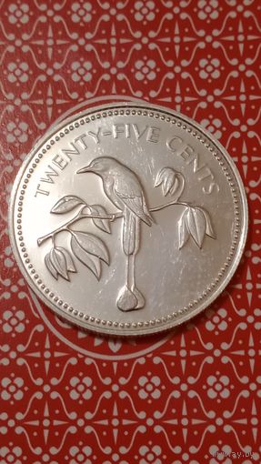 Белиз 25 центов 1974 серебро
