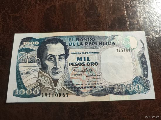 Колумбия 1000 песо образца 1991 года XF p432