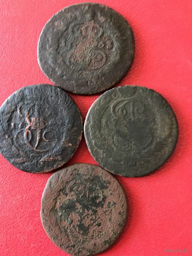 2 копейки 1763-1766г.цена за все.