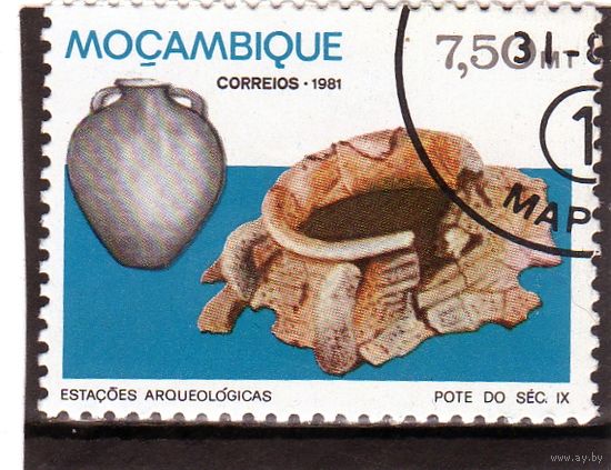 Мозамбик.  Mi:MZ 843. Кувшин. Серия: Археологические памятники в Мозамбике. 1981.