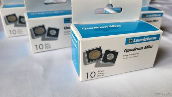 ТОРГ! Капсулы для монет Leuchtturm Quadrum Mini 21 мм * 10 штук! Целая упаковка! Германия, Лёйхтурм, Leuchtturm! ВОЗМОЖЕН ОБМЕН!