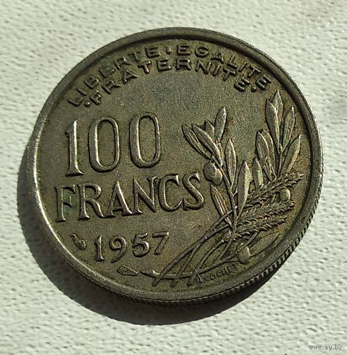 Франция 100 франков, 1957 Без отметки "B"  4-16-23