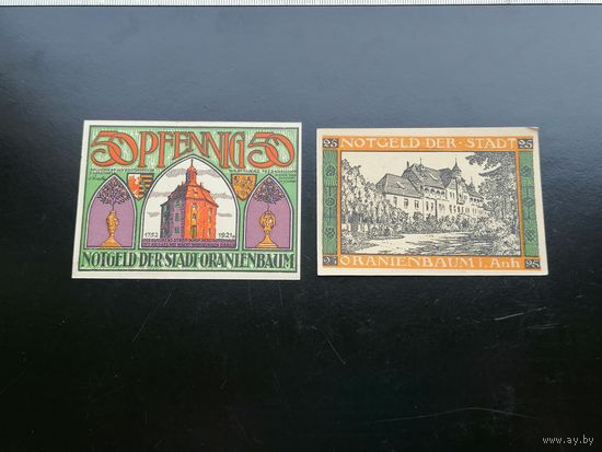 Германия-нотгельд  25.50 пфеннинов  1922 oranienbaum