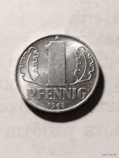 ГДР 1 пфенинг 1968 А