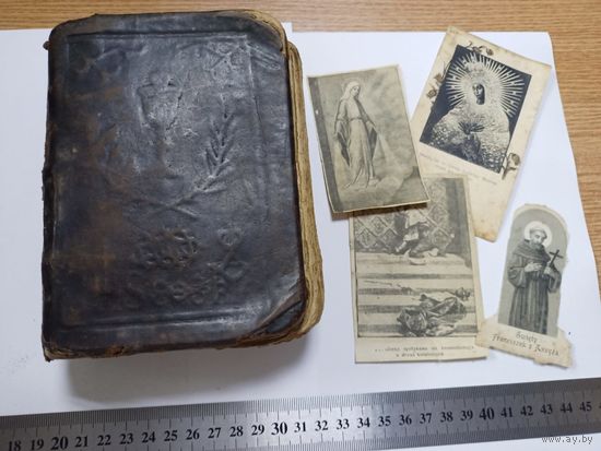 Старинный католический молитвослов-песенник 1893г nowa Sluzpa Boza кожаный переплет