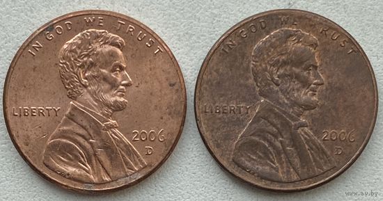 США 1 цент 2006 г. D. Цена за 1 шт.