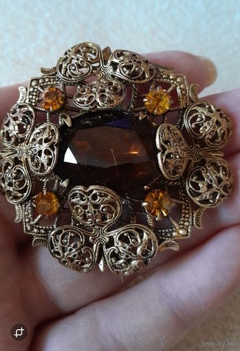 Винтажная брошь. Чехословакия.