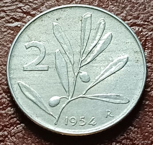 Италия 2 лиры, 1954    ( 2-2-3 )