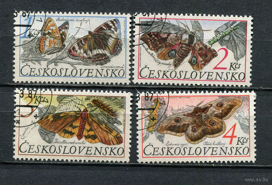 Чехословакия - 1987 - Бабочки - [Mi. 2902-2905] - полная серия - 4 марки. Гашеные.  (Лот 66HS)-TG3P12