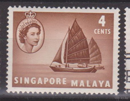 Королева Елизавета II корабли флот Известные люди Личности Сингапур 1955 год лот  10 ЧИСТАЯ