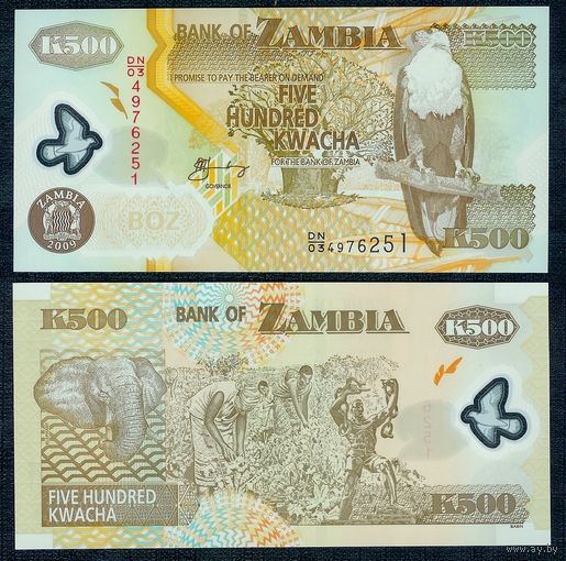 Замбия 500 квача 2009 год, UNC