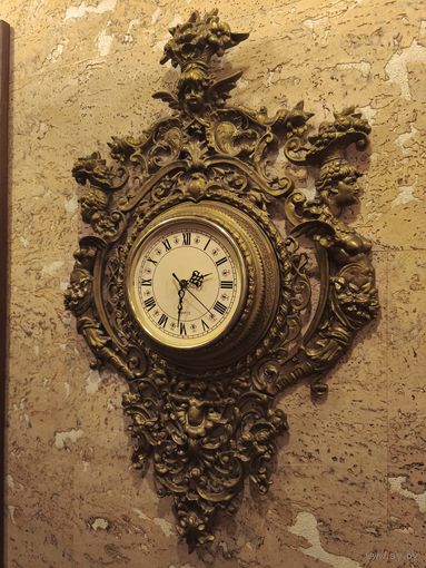 Большие бронзовые настенные часы Европа