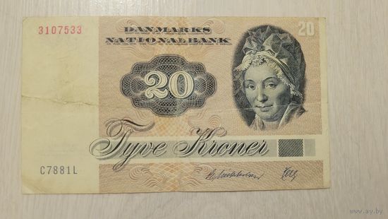С 1 руб. Дания. 20 крон. Нечастая