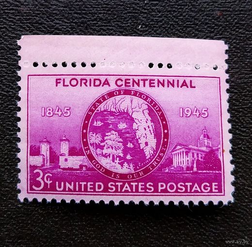 Марка США 1945 год 100 лет штату Флорида