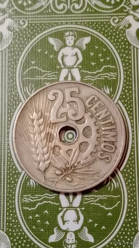 Испания 25 сентаво 1934
