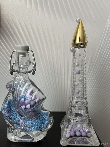 Пара сувениров из минибутылочек Французский прованс и кораблик с ароматизированным наполнением ТОРГ