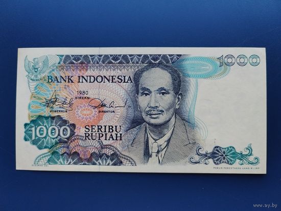 Индонезия 1000 рупий 1980г unc, пресс
