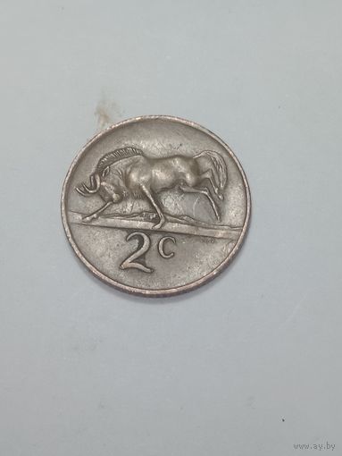 ЮАР 2 цента 1975 года . Suid - Africa