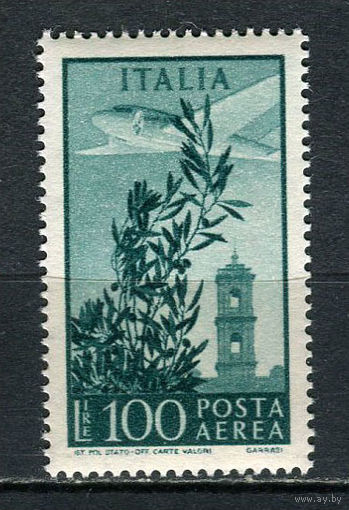 Италия - 1955 - Оливковое дерево, самолет и башня 100L - [Mi. 943] - полная серия - 1 марка. MNH.  (Лот 86EO)-T7P13