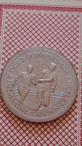 Остров Мэн 1 крона 1984 олимпийские игры бег