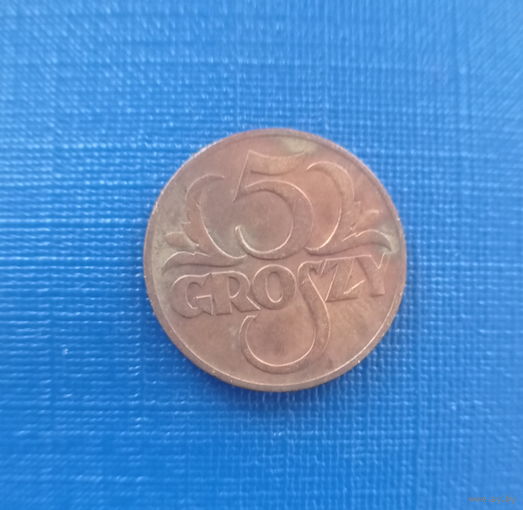 Польша 5 грошей 1936 год бронза