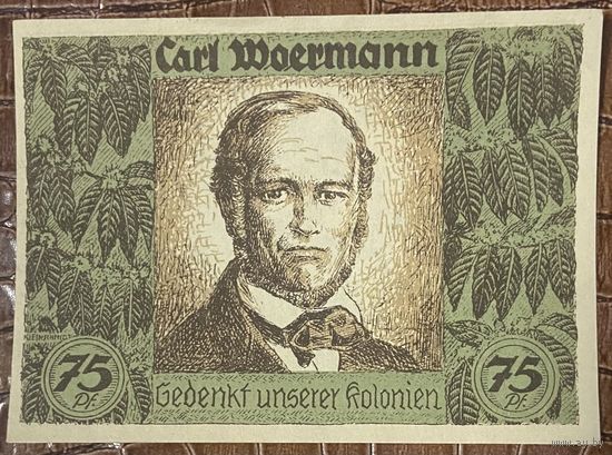 Нодгельд 75 пфеннигов 1921 год. Гамбург, Берлин, Бремен. Веймарская республика