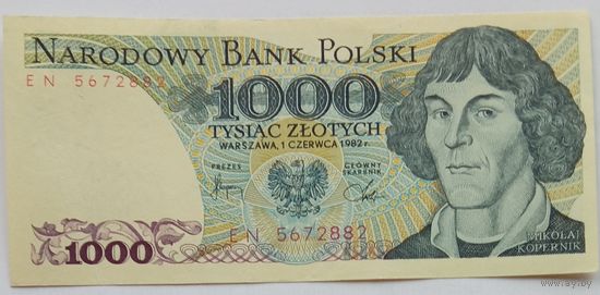 Польша 1000 Злотых 1982 Серия -EN-, XF, 421