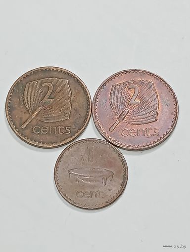 Фиджи 2 цента 1981 и 1995 года и 1 цент 1992 года .