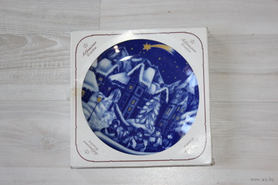 Фарфоровая, настенная, рождественская тарелка, клеймо, Германия.