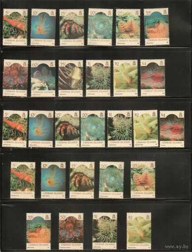 Кайманы-1986-1990(Мих.572-583 I+II+III) , **   ,  Морская  Фауна ,(полная серия), все типы