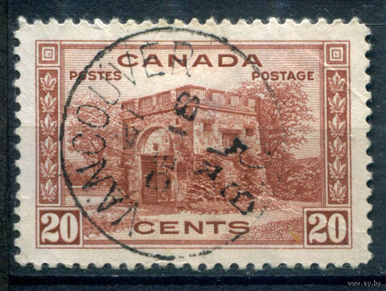 Британские колонии - Канада - 1938г. - ландшафты, архитектура, 20 с - 1 марка - гашёная [Mi 206]. #3-WB-96-A-2