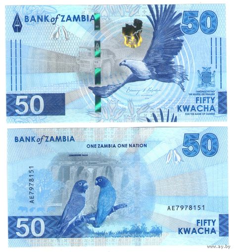 Замбия 50 квача 2024 год UNC НОВИНКА