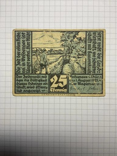 25 пфенигов (нотгельды) г. Германия.-2012